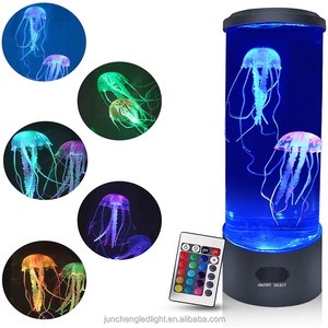 Factory Direct Sale Water Tank Floating Lava Lamp Decoration Lamp Artificial Mini Jellyfish Night Lights for Study Room