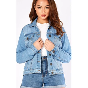 Wholesale Women's Classic Denim Jacket Breathable Woven Long Sleeve Regular Length All Colors