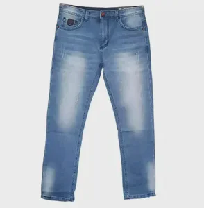 Casual Straight Leg Lightweight Men's Denim Jeans Customized Design Mid Waist Washed Slim Fit Zipper Fly Anti-Pilling Garment
