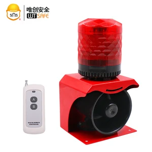 Wireless Remote Control ABS Sound Light Alarm Siren 12V 24V 220V Waterproof Forklift Strobe Warning Light Adjustable Volume