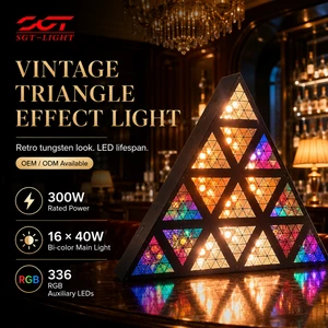 Hot Selling Triangle Retro Light With DMX512 Wireless Control Adjustable Temperature Tungsten Effect LED Technology For Bar