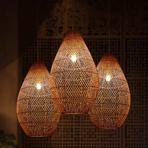 Vietnam Wholesale Direct Bamboo Rattan Eco-Friendly Traditional Chinese Handcrafted Stylish Aesthetic Lampshade for Home Decor