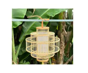 Handmade Bamboo Lamp Eco Friendly Natural Material Pendant Light for Home Decor