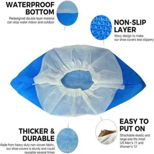 Disposable Anti-Dust Blue Safety Shoe Covers Waterproof Non-Woven PE CPE Shoe Cover