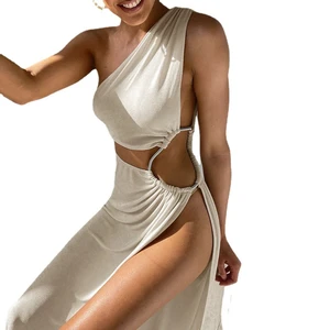 2023 New Arrival Holiday Beach Dresses Solid Color Hand Made Breathable Women Beach Dress Bikini Cover up