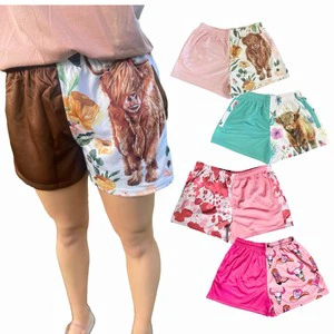 Custom Kids Footy Shorts Women Cow Girls Floral Plaid Footy Shorts Aussie Fishing Hunting Rugby Footy Shorts With Zipper Pockets