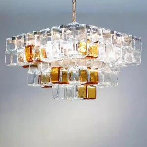 Lighting Mazzega Pendant Lamp Modern Crystal Glass Murano Chandelier Oval Long Shape for Hotel