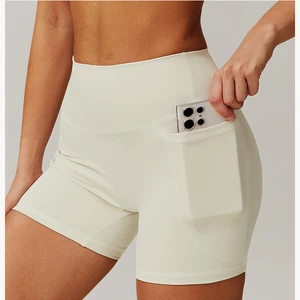 Cloud Like Fabric Sport Short High Waist Yoga Leggings Shorts Summer Quick Dry Breathable Gym Women Wear Yoga Shorts with Pocket