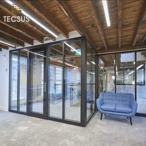 Aluminium Office Partitions Sound Insulation Meeting Room Work Station Transparent Glass Partition Wall