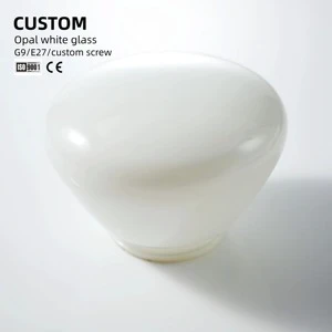 BO GLASS Bowl Shaped Opal Shiny Milk White Glass Ceiling Lamp Shade Lighting Cover