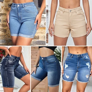 2024 Denim Women's Shorts Stock High Waist Wide Leg Straight Leg Slim Fit Summer Shorts in Stock Wholesale Random Shipment