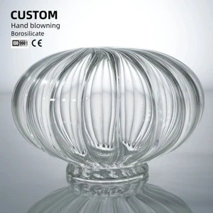 Factory Custom Simple Design Transparent High Light Transmittance Borosilicate Glass Lampshade for Indoor Lights