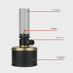 Multi-Functional Outdoor Windproof Gas Coreless Candle Lamp Camping Atmosphere Candlelight Lantern