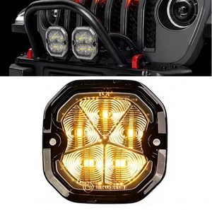ECE R65 2.5inch 5LED Square Thin Warning Light Flash Emergency Strobe Side Marker Clearance Light Turn Signal Lamp Truck Trailer