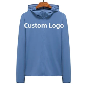 Custom Logo Embroidery Print UPF 50+ Outdoor Seaside UV Surfing Long Sleeve Sunscreen Clothing Sun Protection Hoodie Coat Jacket