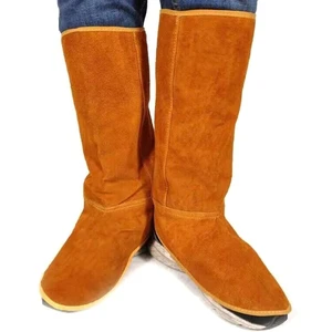 Fire Proof Suede Safety Boots Covers Welded Seam Regular Fit 500°C - 800°C Heat Resistance Fire Protection Gear Shoes Cover