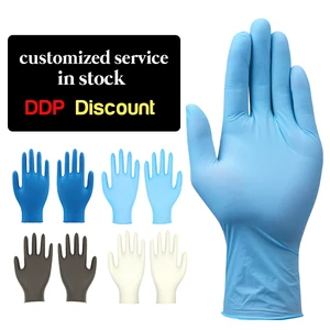 XINGYU CE Custom Blue Disposable Nitrile Gloves Powder Free Barber Work Safety Gloves Nitrile Blue Disposable Nitrile Gloves