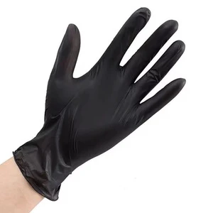 Box Wholesale Black Disposable Nitrile Gloves Powder-Free Anti-Slip Moisture-Wicking Durable Silicone-Free 7 oz Safety Gloves