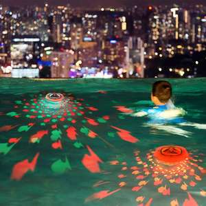 LED IP68 Outdoor RGB Underwater Floating Fish Projection Light Baby Bathing Diving Pool Fountain Swimming Aquarium Spa Light