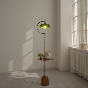 High Quality Nordic Designer Wood Floor Lamp with Table for Home Decor Arched Floor Lamp
