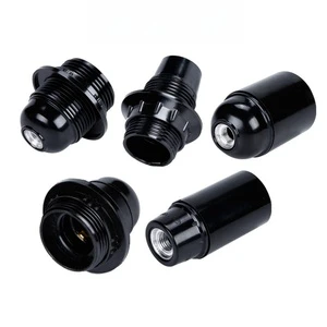 Wholesale E14 E27 Bakelite Lamp Bulb Holder CE Black Lamp Socket With Ring DIY Lighting Accessories