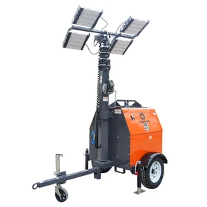 7M Diesel Generator Mobile Light Towers Telescopic Mast Portable Outdoor Lighting Tower With 4*400w High Light LED