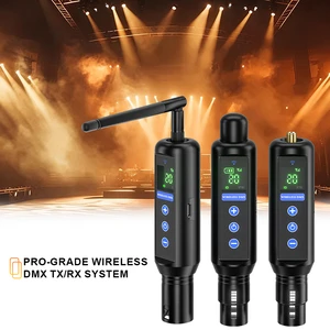 Professional Wireless DMX512 Receiver Set Built-in Battery 22H Runtime Stage Light Transmitter For Rental