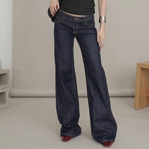 High Waist Wide Leg Flare Jeans Women Y2K Retro Loose Denim Pants Custom Wholesale Vintage Baggy