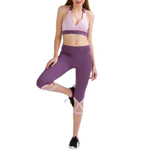 Women's Workout 2 Pieces Fitness Gym Set In Solid Color 100% High Quality Material made Women Yoga Set Spandex Material