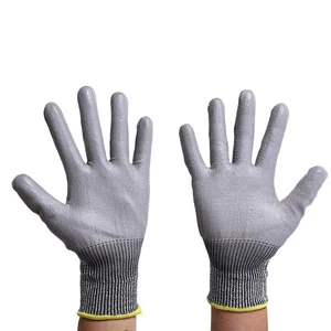 PU Coated Level 5 Safety Gloves Cut Resistant and Laceration Protection Gloves