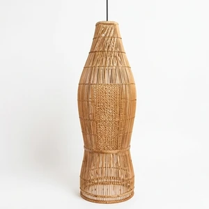 Handmade Bamboo Lantern Pendant Light Eco Friendly Woven Wood Hanging Lamp Shade For Home Hotel Restaurant Cafe Ceiling Lighting