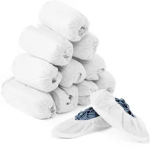 wholesale 100pcs packed thickness Disposable white fabric shoe Covers skid resistant shoe covers for office