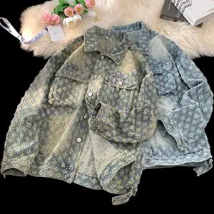 Men's Casual Loose Denim Jacket Embroidered Heavyweight Autumn Winter Fashion Brand New Style Hot Sale of the Season Comfortable