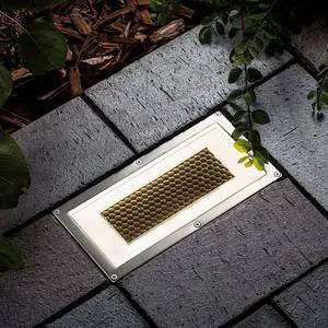 8x4 InchStainless Steel Waterproof Solar Led Brick Deck Lights Outdoor Pathway IP67 Outdoor Ground Lights Solar Paver Light