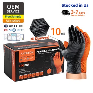 10Mil Industrial Wholesale Rubber Waterproof Protective Safety Work Black Disposable Nitrile Gloves Powder Free Manufacturers
