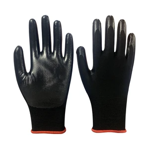13 Gauge Liner String Knit Palm Nitrile Dipped Coated Industrial Safety Work Gloves Anti-Slip Anti-Cut Waterproof