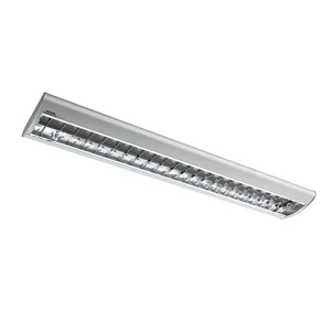 Modern Office Silver Color Aluminum LED Grille Lamp With Louver Reflector