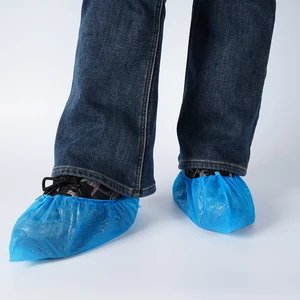 Disposable CPE Safety Shoe Covers Anti-Dust Anti-Slip Protective Footwear for Food Industry Haotai SC141 CE Certified Far