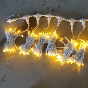 Heavy Duty IP67 Waterproof LED Icicle Lights White Rubber Cable Warm Yellow Steady Flashing Commercial Roofline Eaves Outdoor