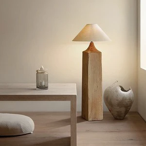 Homestay Chinese Style Solid Wood Stump Creative Desk Lamp And Floor Lamp