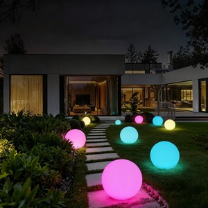 Giant Glowing RGB Orbs Waterproof Plastic Solar Floating Pool Ball Light for Outdoor Garden Landscape Christmas Decorations