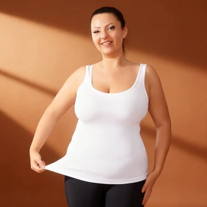 Sleeveless Vest Shapewear Wide Straps Square Neck Camisole Plus Size Seamless Breathable Spandex Tummy Control Underwear C1062