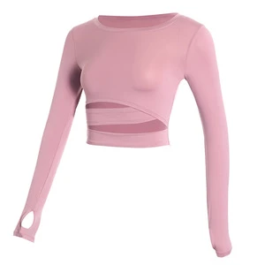 Yoga Clothing Women's Sports Top Breathable Spandex/Nylon Pilates Dance Training Fitness Outer-Wearing Hip-lifting Body-shaping