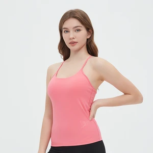 Hygieia Custom Women's Longline Yoga Tank Top Strappy Stretch Sports Bra Breathable Workout Camisole Crop Tops for Plus Size