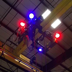 Blue And Red Color Round Overhead Crane Warning Light 140W 85-305V Crane Alert Safety Light LED Work Light