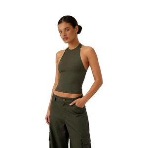 Adjustable Halter Bare-Feeling Breathable for Yoga Top-Laser-Cut Strappy Back Tummy Control | Quick-Dry Multi-Sport Activewear