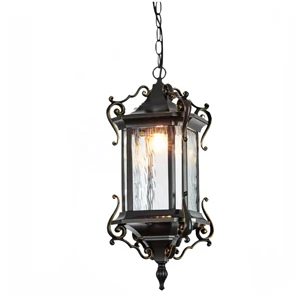 Newly Designed Outdoor Pendant Light, Aluminum Waterproof, Black Finish, Transparent Glass Pendant Light, Courtyard Porch
