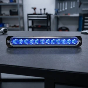 New 12 LED Emergency Beacon Turn Light Bar 7.5 Inch Auto 10-30V IP67 Rated -40 to +60C Constantly Bright Warning Lamps