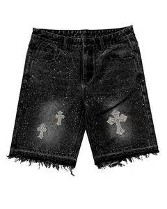 Summer Streetwear Men's Mid Solid Denim Shorts | Eco-Friendly 100% Cotton | Elastic Anti-Wrinkle Quick Dry | Custom Baggy