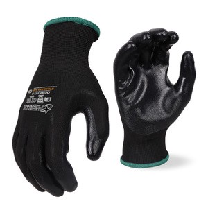 XINGYU 13 Gauge Polyester Nitrile Coated Gloves Chemical-Resistant Anti-Slip Industrial Construction Safety Nitrile Work Gloves